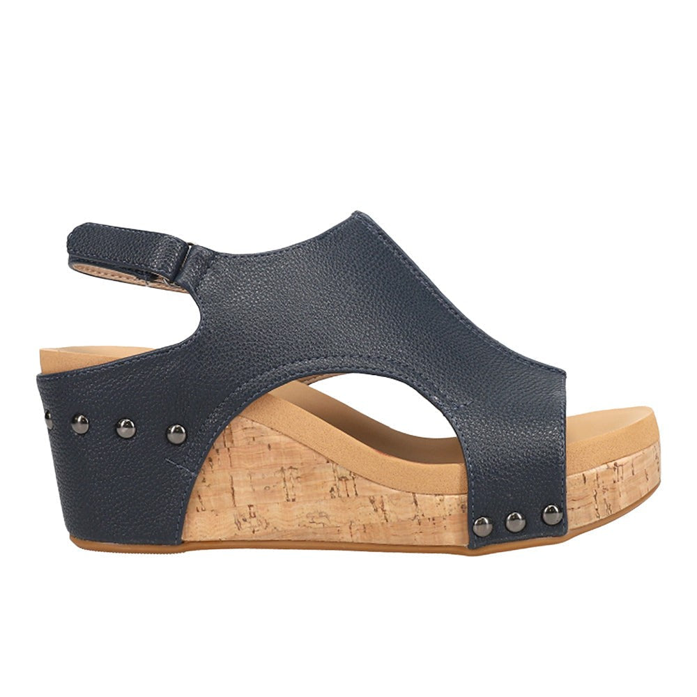 Carley Studded Wedge Slingback Sandals