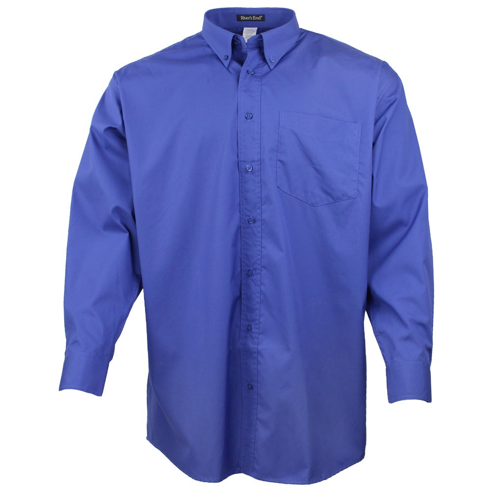 Solid Wrinkle Resistant Long Sleeve Button Up Shirt