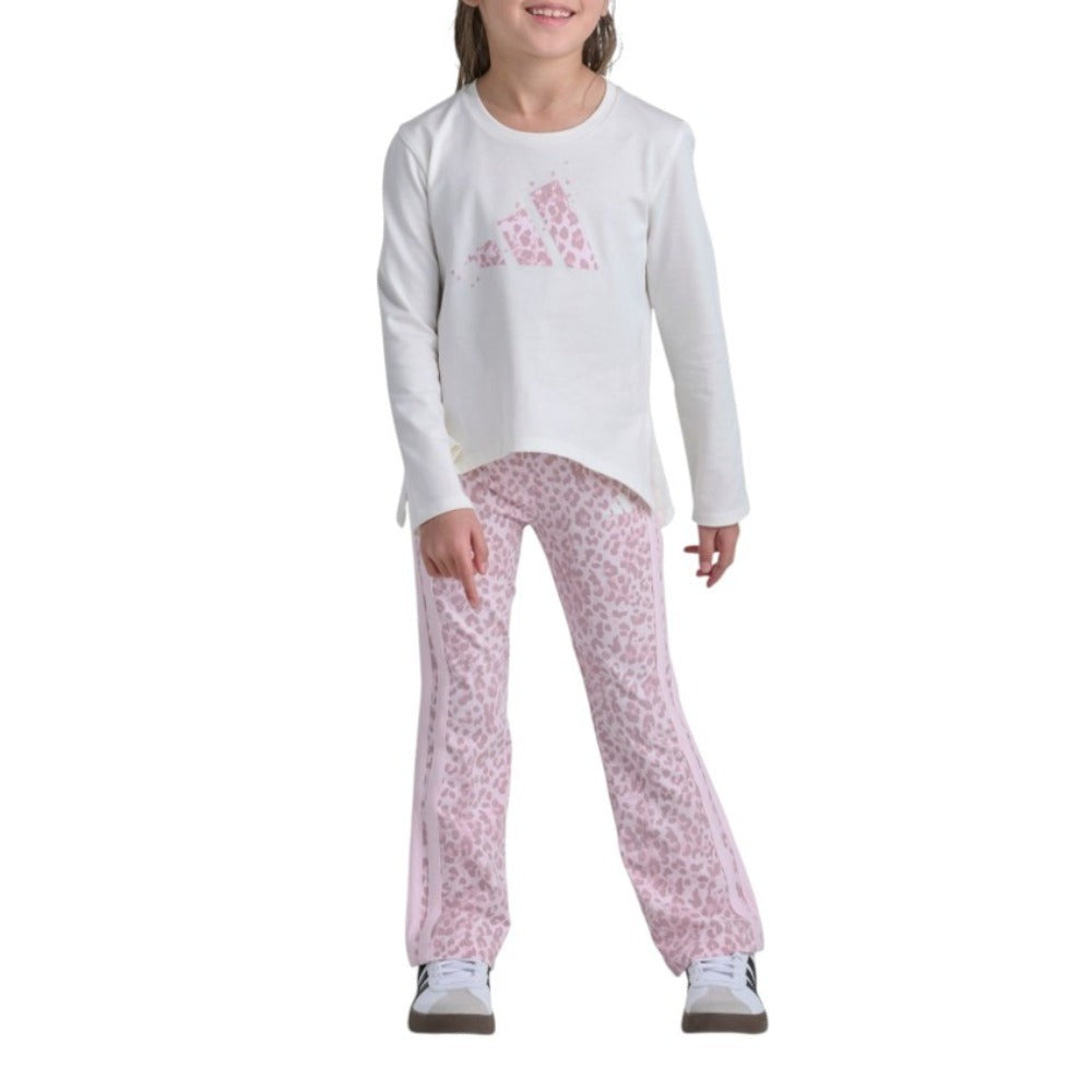 2-Piece Long Sleeve Graphic Tee & Printed Legging Set