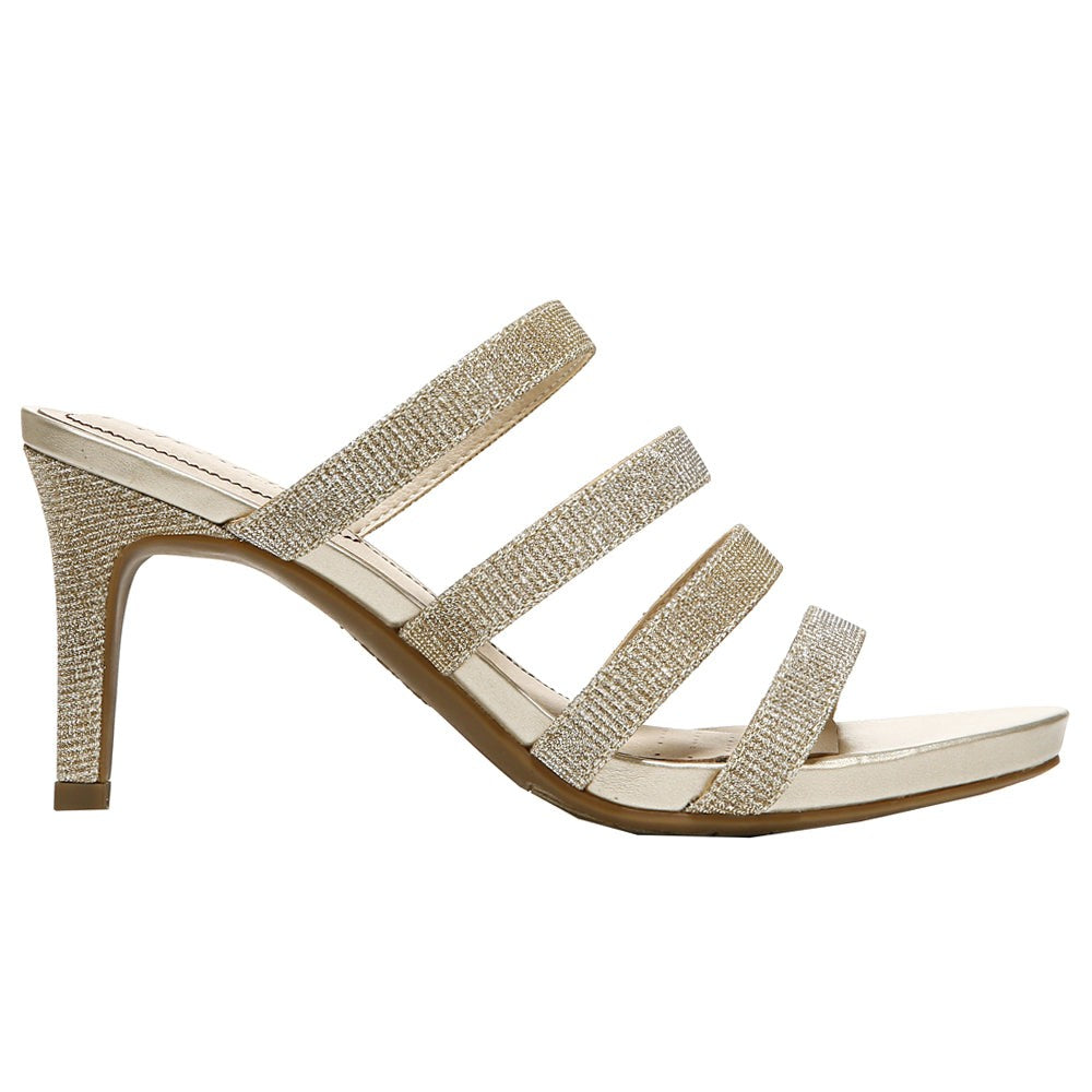 Marquee Metallic Strappy Slide Sandals