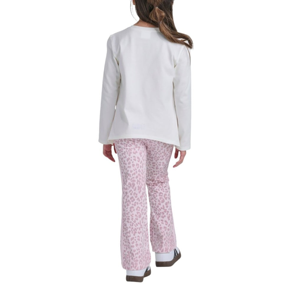 2-Piece Long Sleeve Graphic Tee & Printed Legging Set
