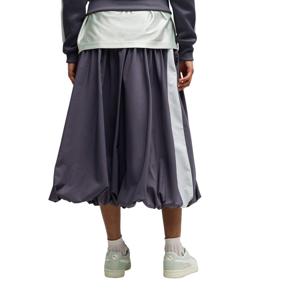 T7 Balloon Woven Midi Skirt