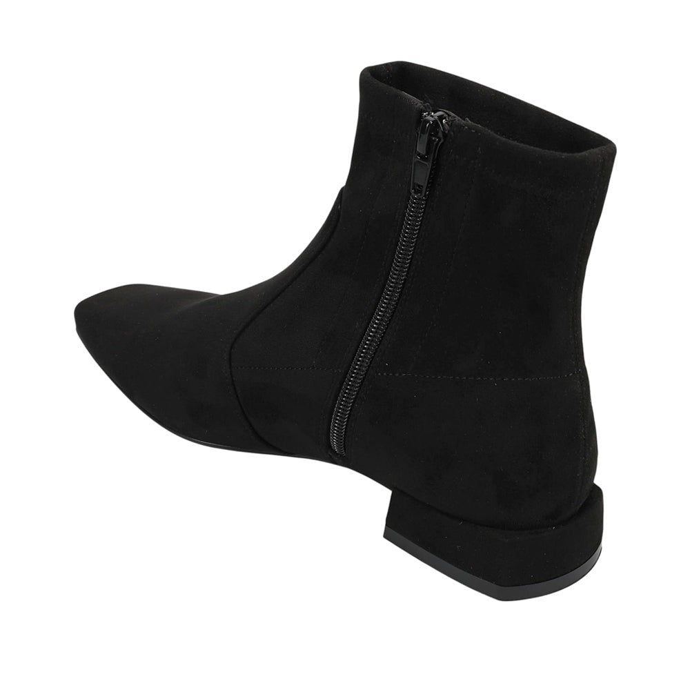 Elisia Stretch Suede Square Toe Zippered Chelsea Boots
