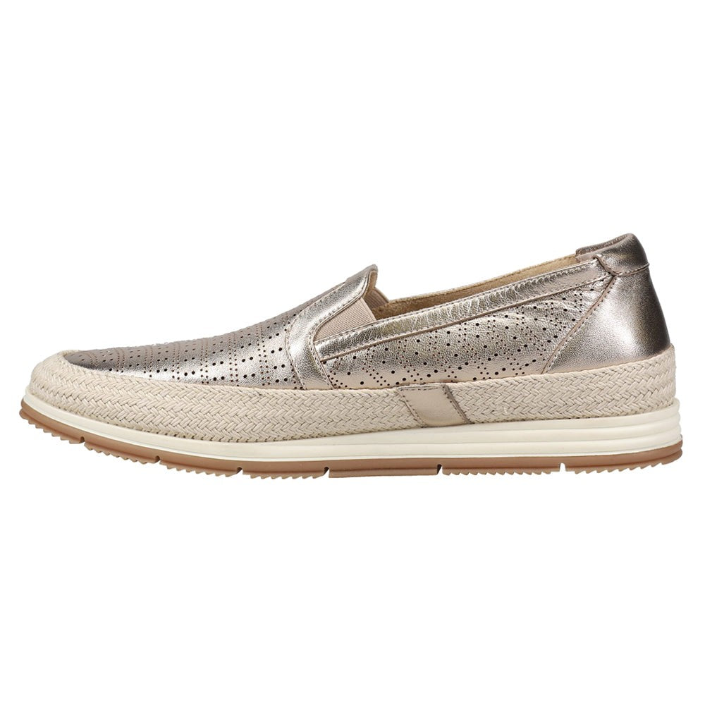 Quasar Metallic Perforated Slip On Sneakers