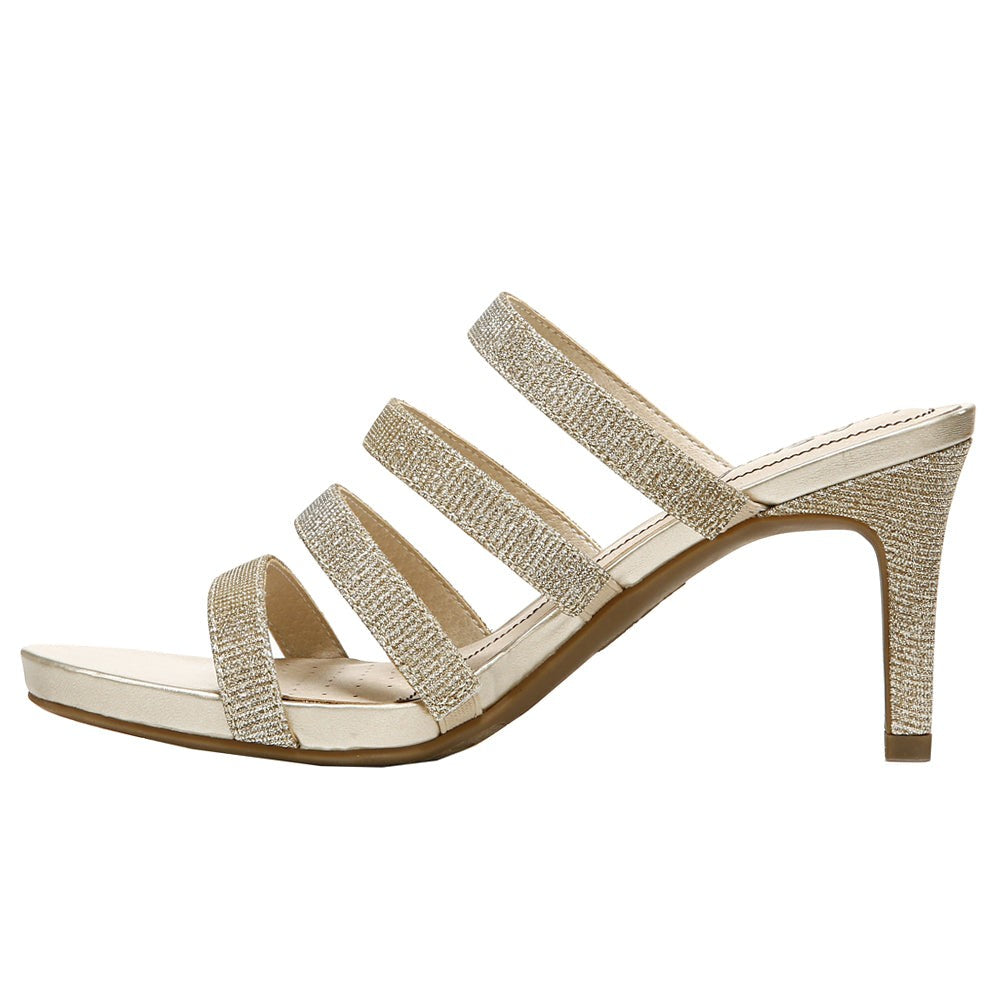 Marquee Metallic Strappy Slide Sandals