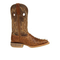 Rebel Pro Tobacco Full-Quill Ostrich Embroidered Pull On Square Toe Cowboy Boots