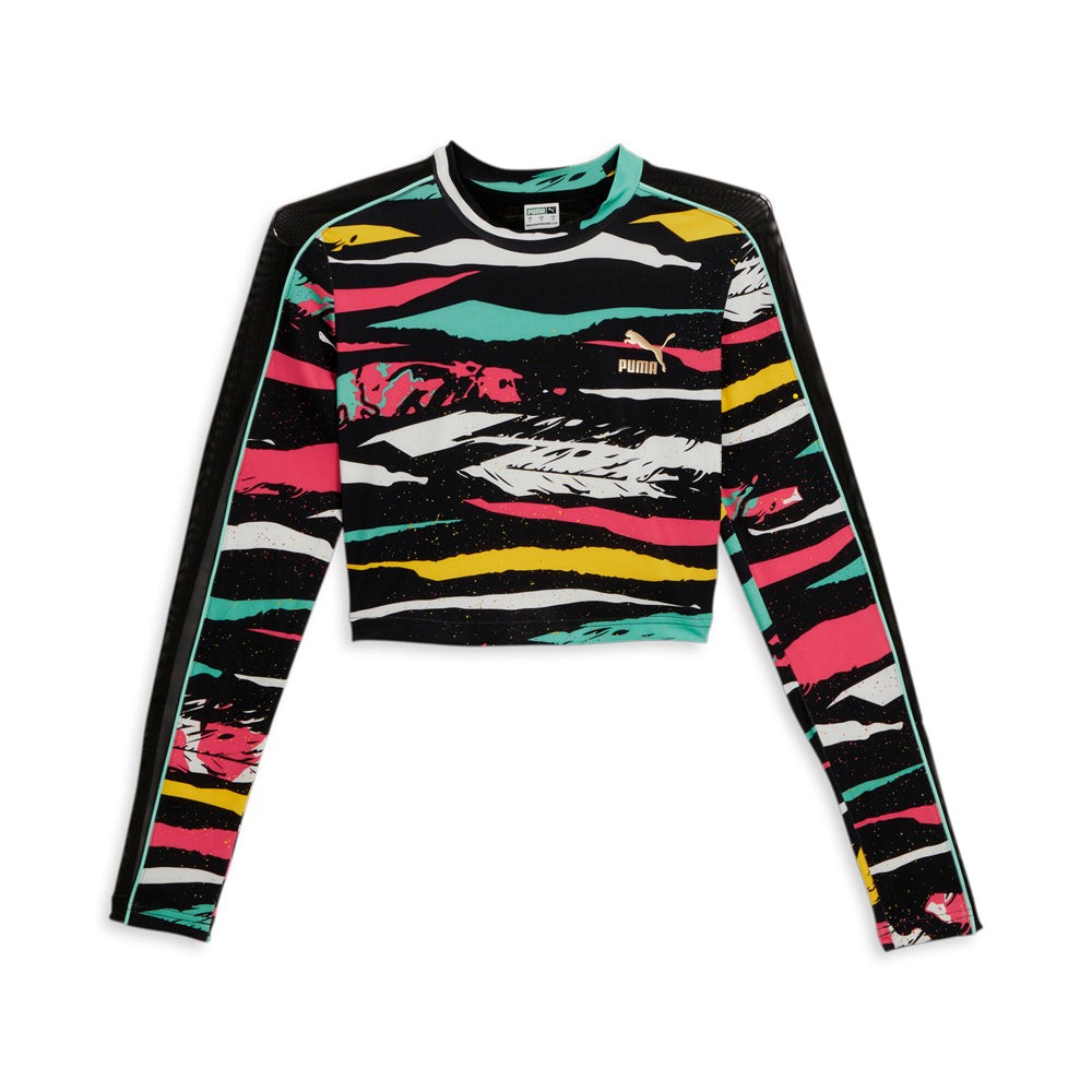 WAL T7 Cropped Mock Neck Long Sleeve Pullover Top