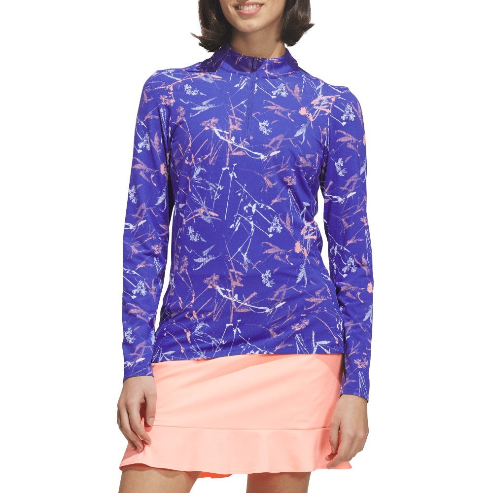 ULTIMATE365 Printed Quarter-Zip Mock Neck Top