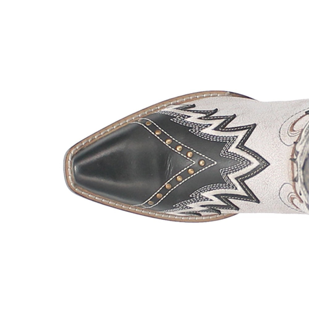 Shawnee Studded Tooled-Inlay Embroidery Snip Toe Cowboy Boots