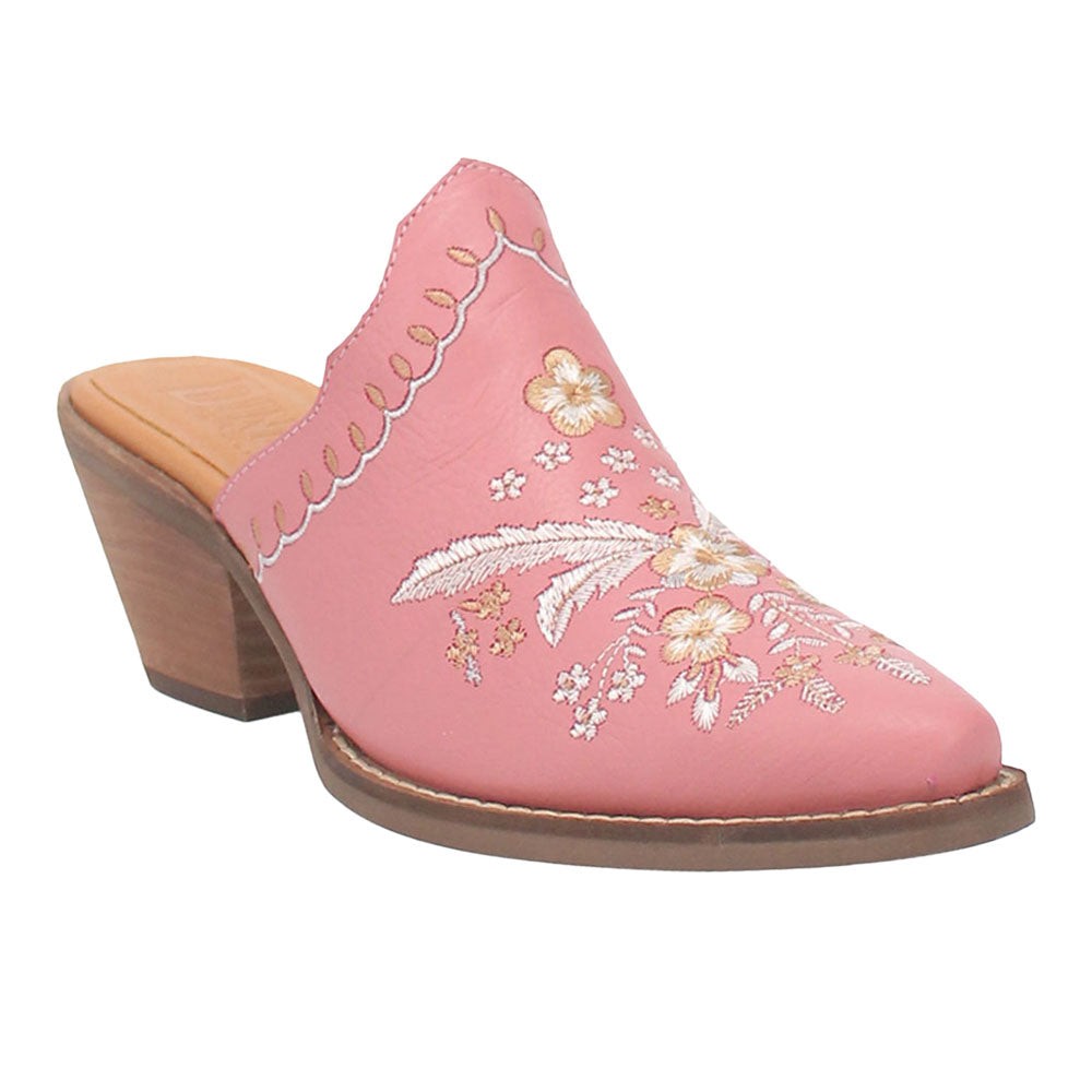 Wildflower Floral Embroidered Mule Pointed Toe Boots
