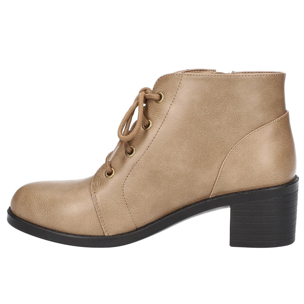 Becker Round Toe Lace Up Zippered Booties