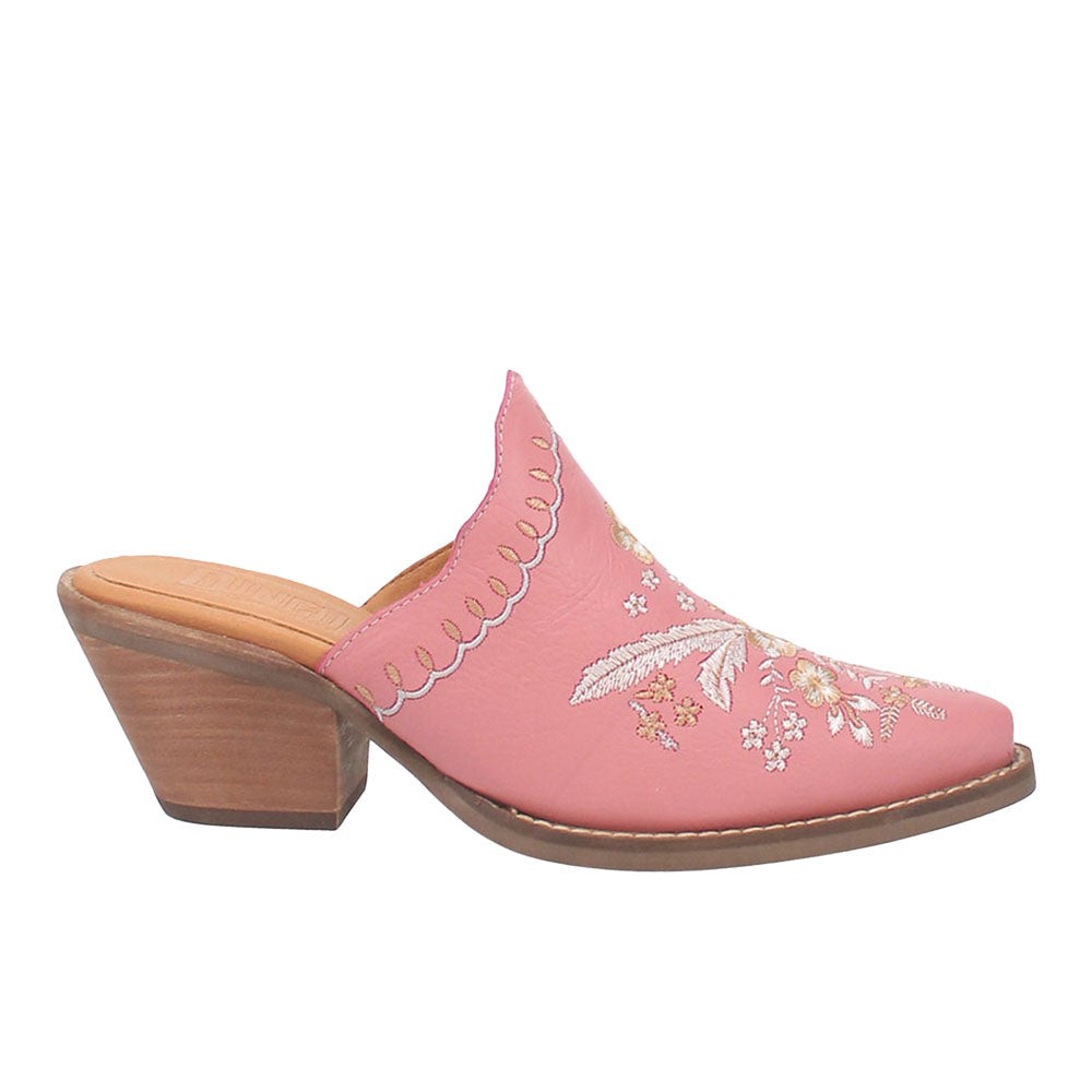 Wildflower Floral Embroidered Mule Pointed Toe Boots