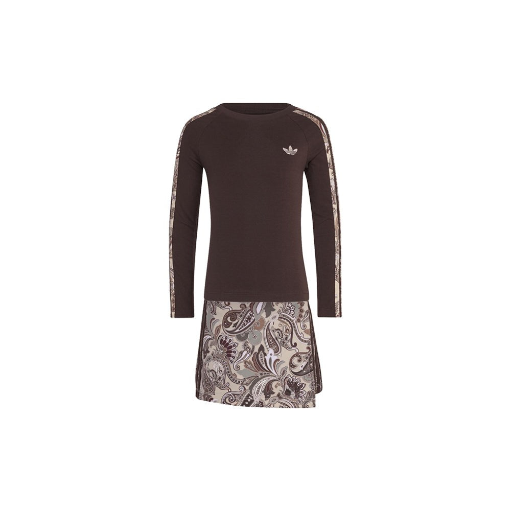 Liberty London Slim 3 Stripes Long Sleeve Top / Wrap Skort Set (Youth)