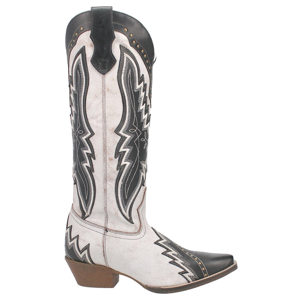 Shawnee Studded Tooled-Inlay Embroidery Snip Toe Cowboy Boots