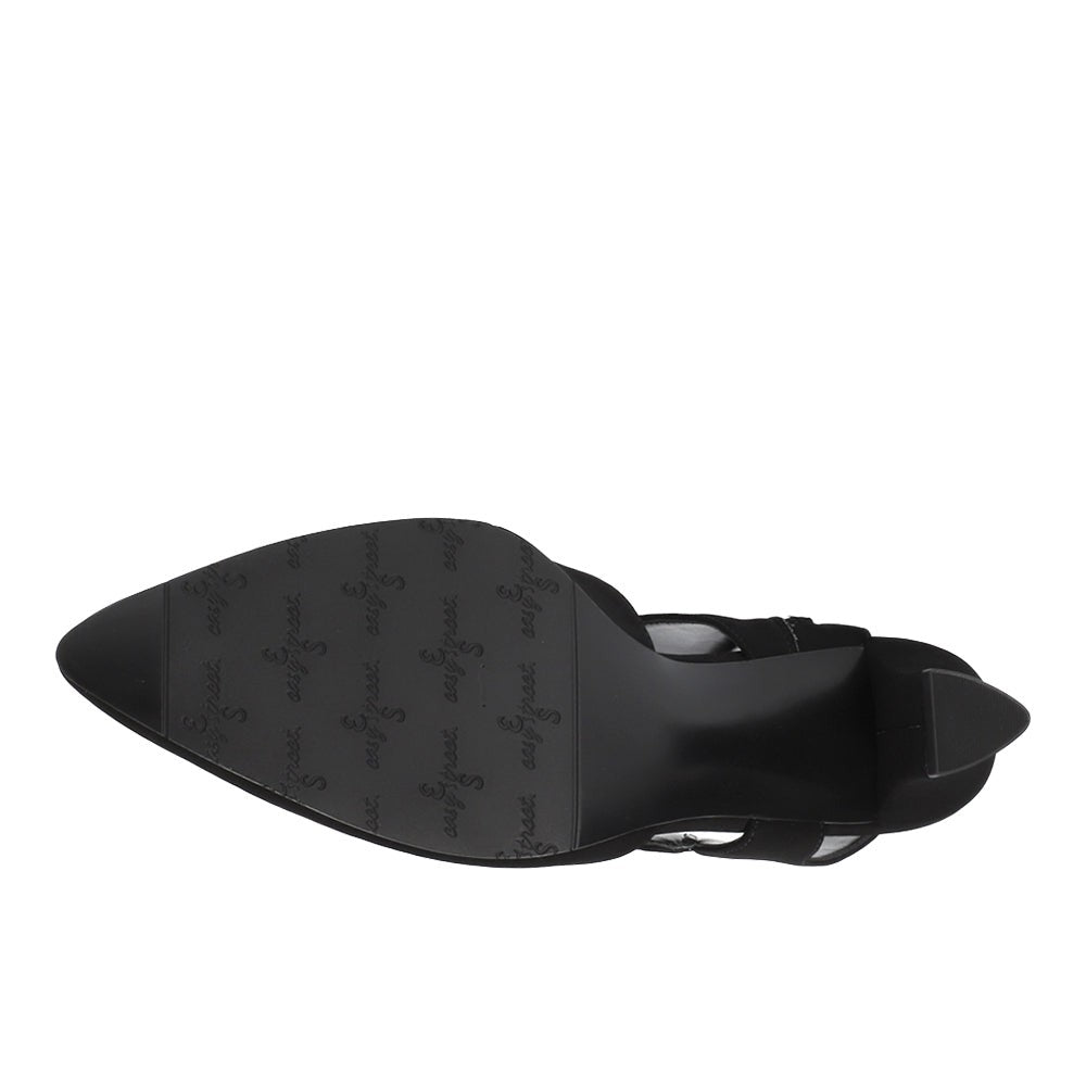 Venue Asymmetrical Round Toe Block Heel Pumps
