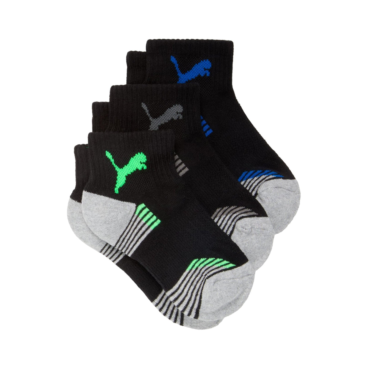 3 Pack 1/2 Terry Quarter Crew Socks (Youth)
