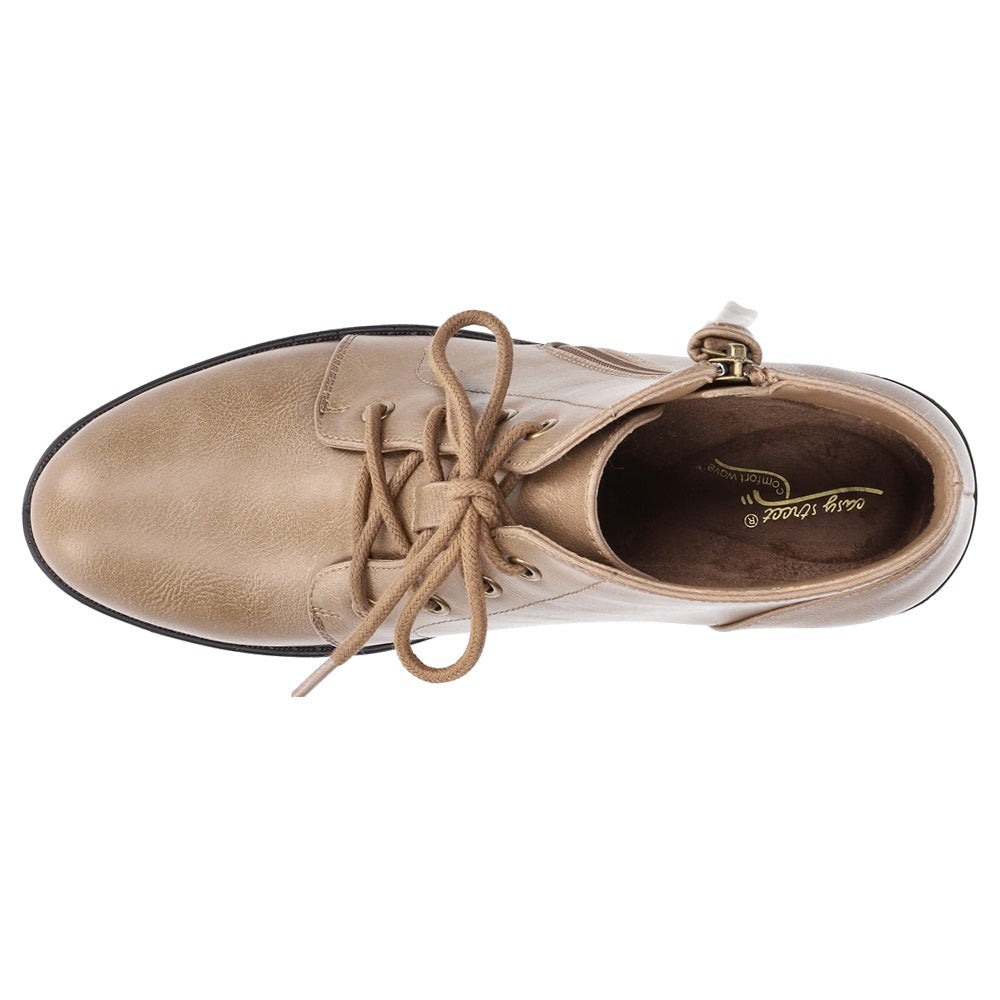 Becker Round Toe Lace Up Zippered Booties
