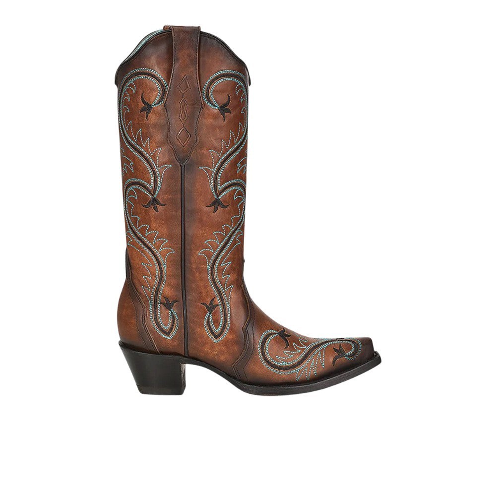 Milagro Embroidered Snip Toe Pull On Cowboy Boots