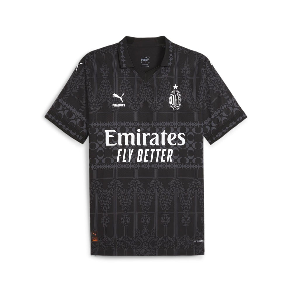 AC Milan Pleasures Authentic Collared Short Sleeve Soccer Jersey