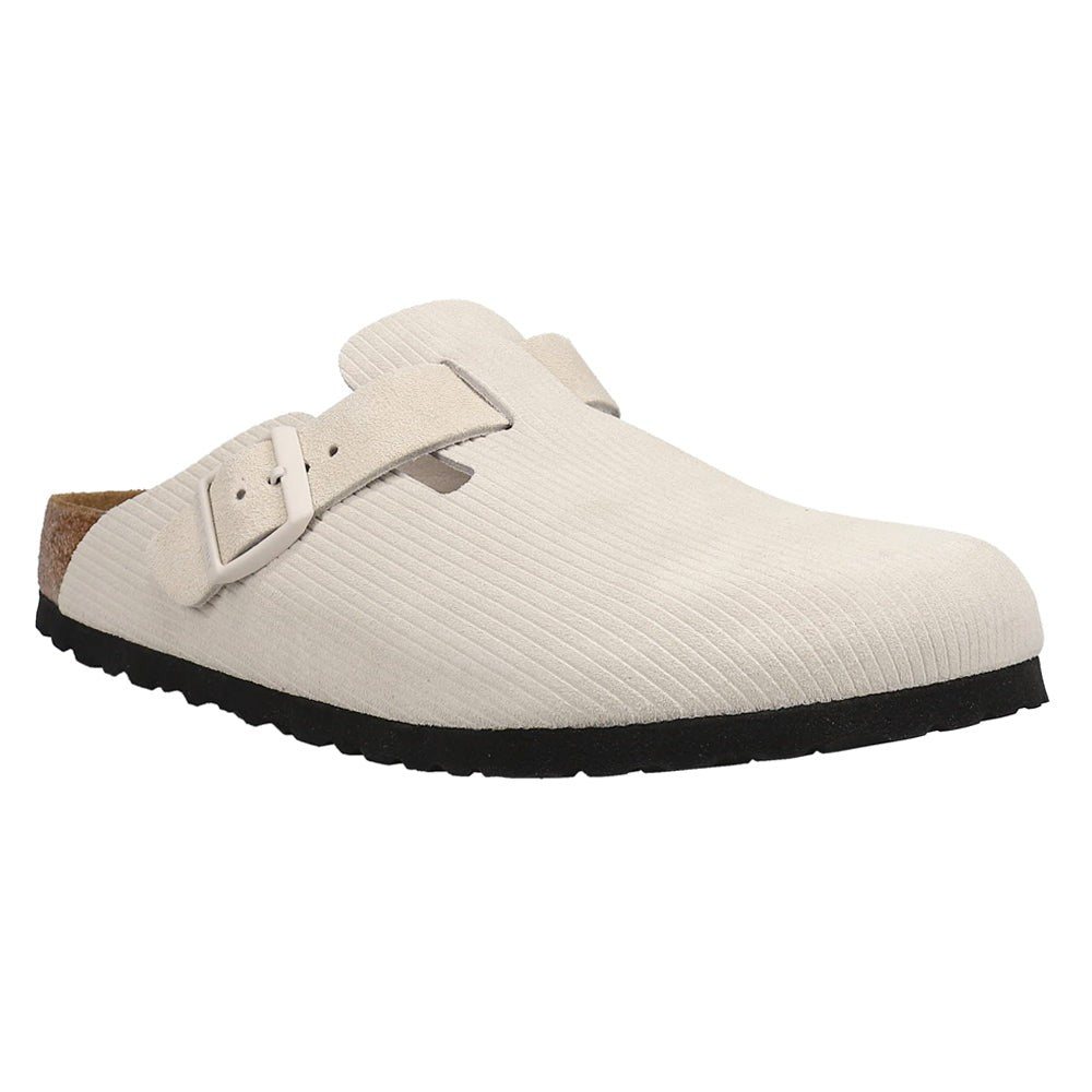 Boston Suede Embossed Footbed Clogs