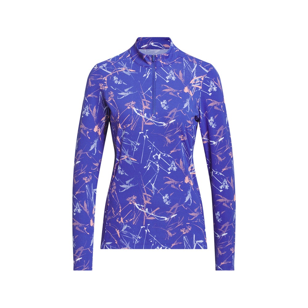 ULTIMATE365 Printed Quarter-Zip Mock Neck Top