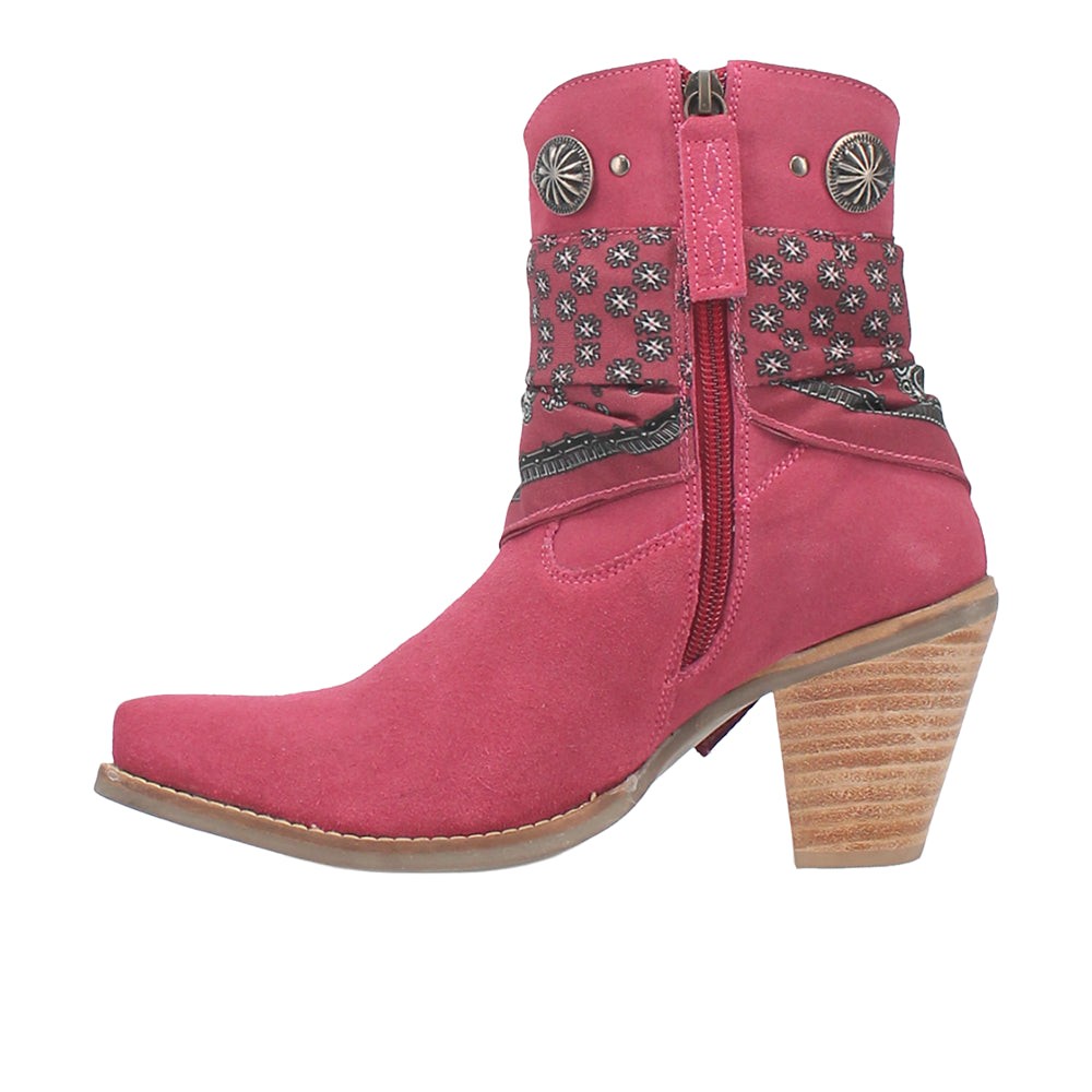 Bandida Paisley Studded Round Toe Zippered Cowboy Booties