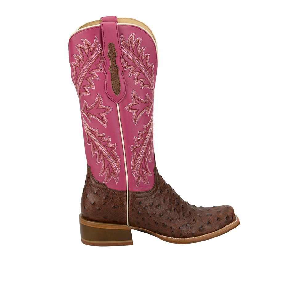 Ranchero Amber Ostrich Square Toe Cowboy Boots
