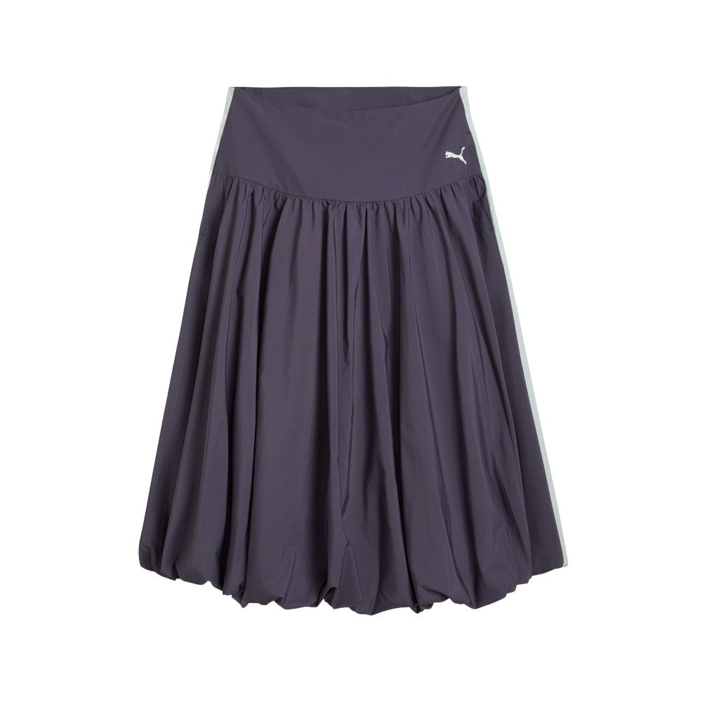 T7 Balloon Woven Midi Skirt