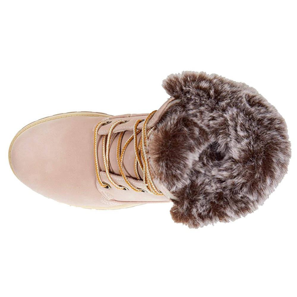 Rucker Hi Faux Fur Round Toe Lace Up Boots