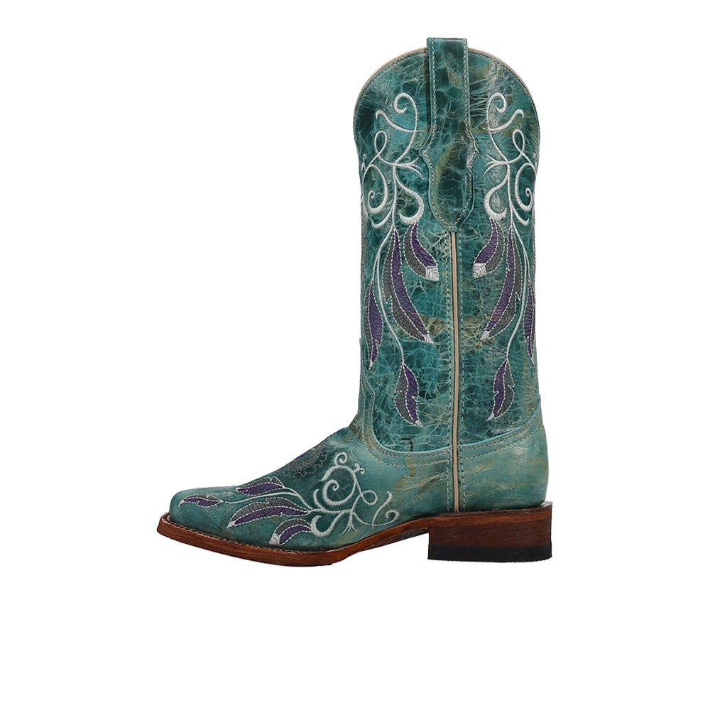 Dreamer Embroidered Narrow Square Toe Pull On Cowboy Boots