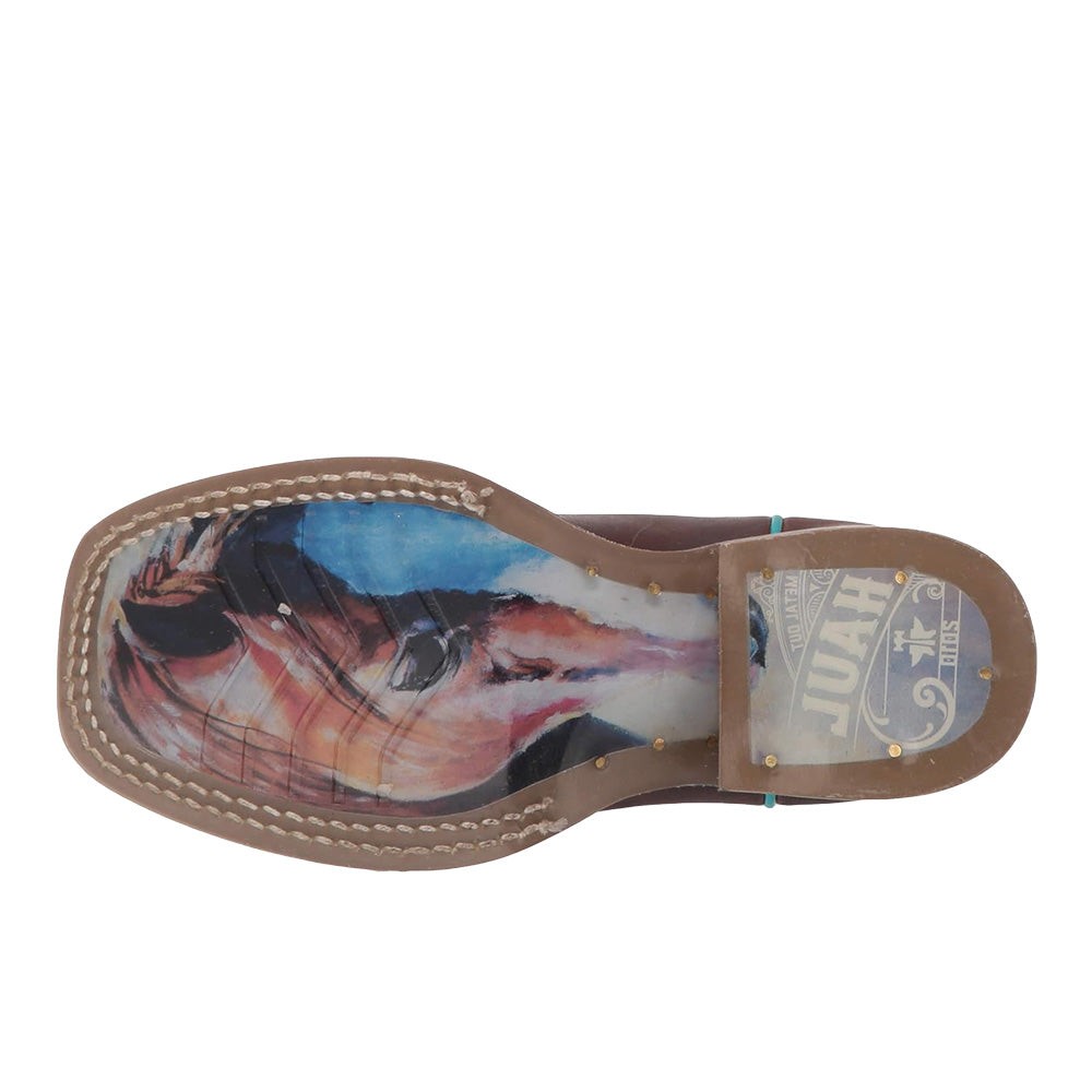 Chestnut and Daisy Square Toe Cowboy Boots (Toddler-Big Kid)