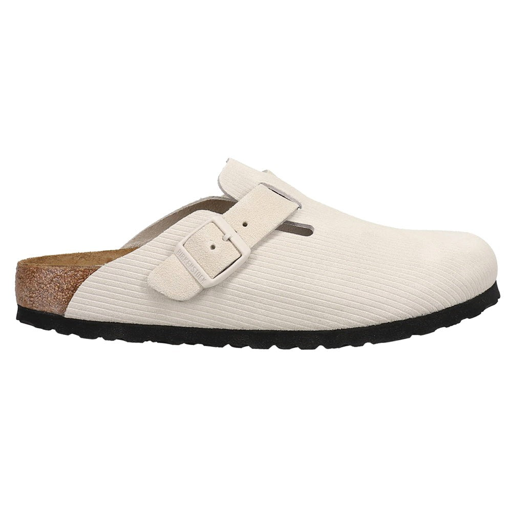 Boston Suede Embossed Footbed Clogs