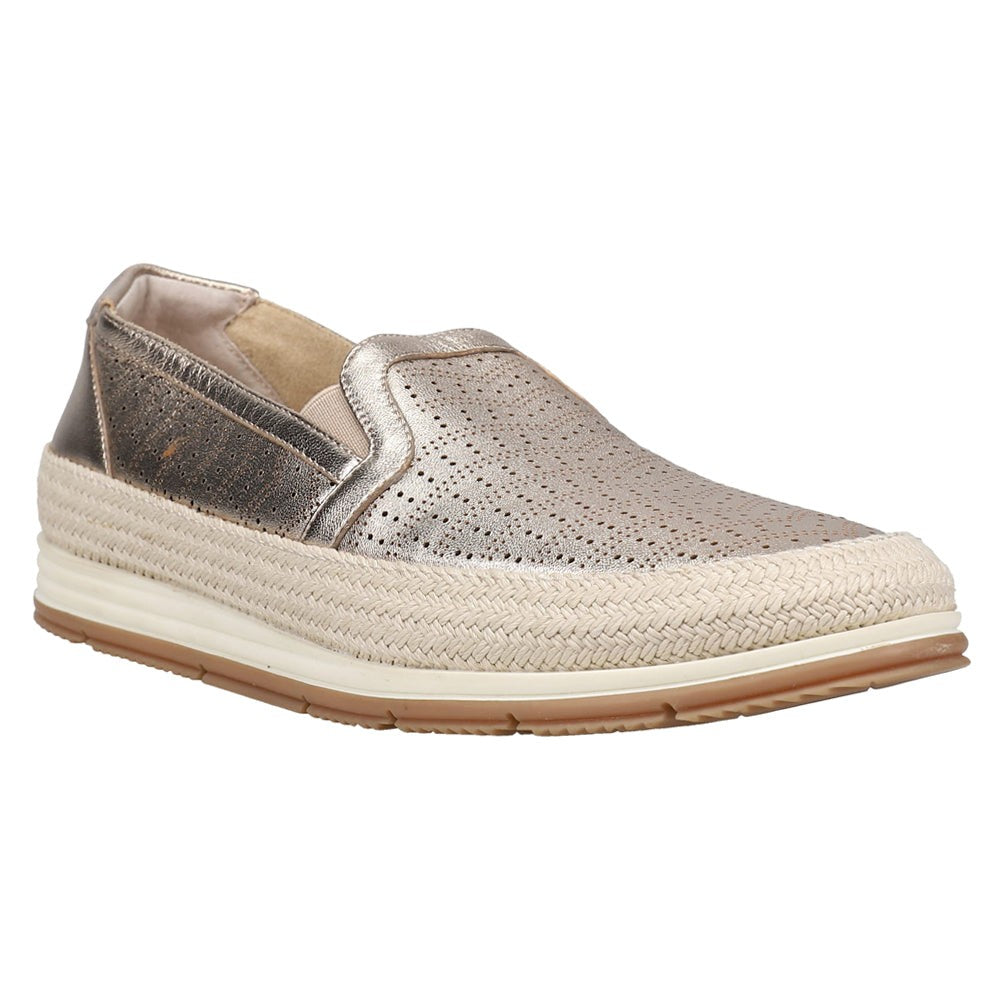 Quasar Metallic Perforated Slip On Sneakers
