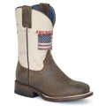 America Strong Patriotic Square Toe Cowboy Boots (Big Kid)
