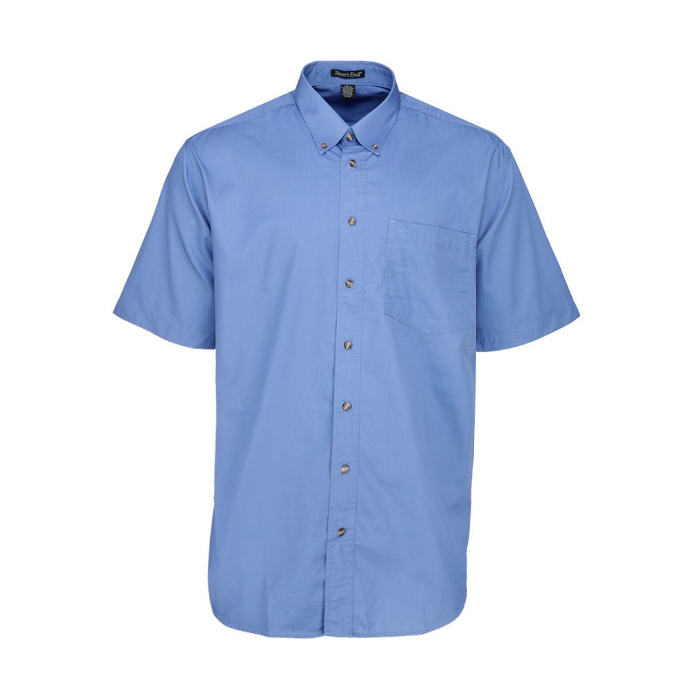 EZCare Woven Collared Short Sleeve Button Up Shirt