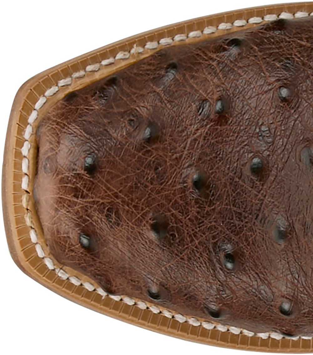 Ranchero Amber Ostrich Square Toe Cowboy Boots