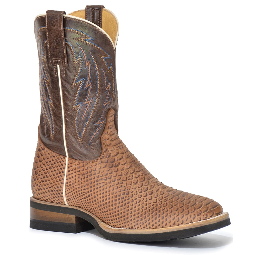 Almost Python Snake Skin Round Toe Boot