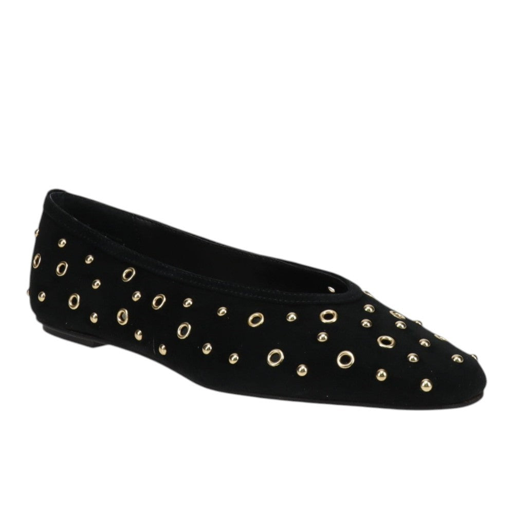 Caret Stud Suede Flats