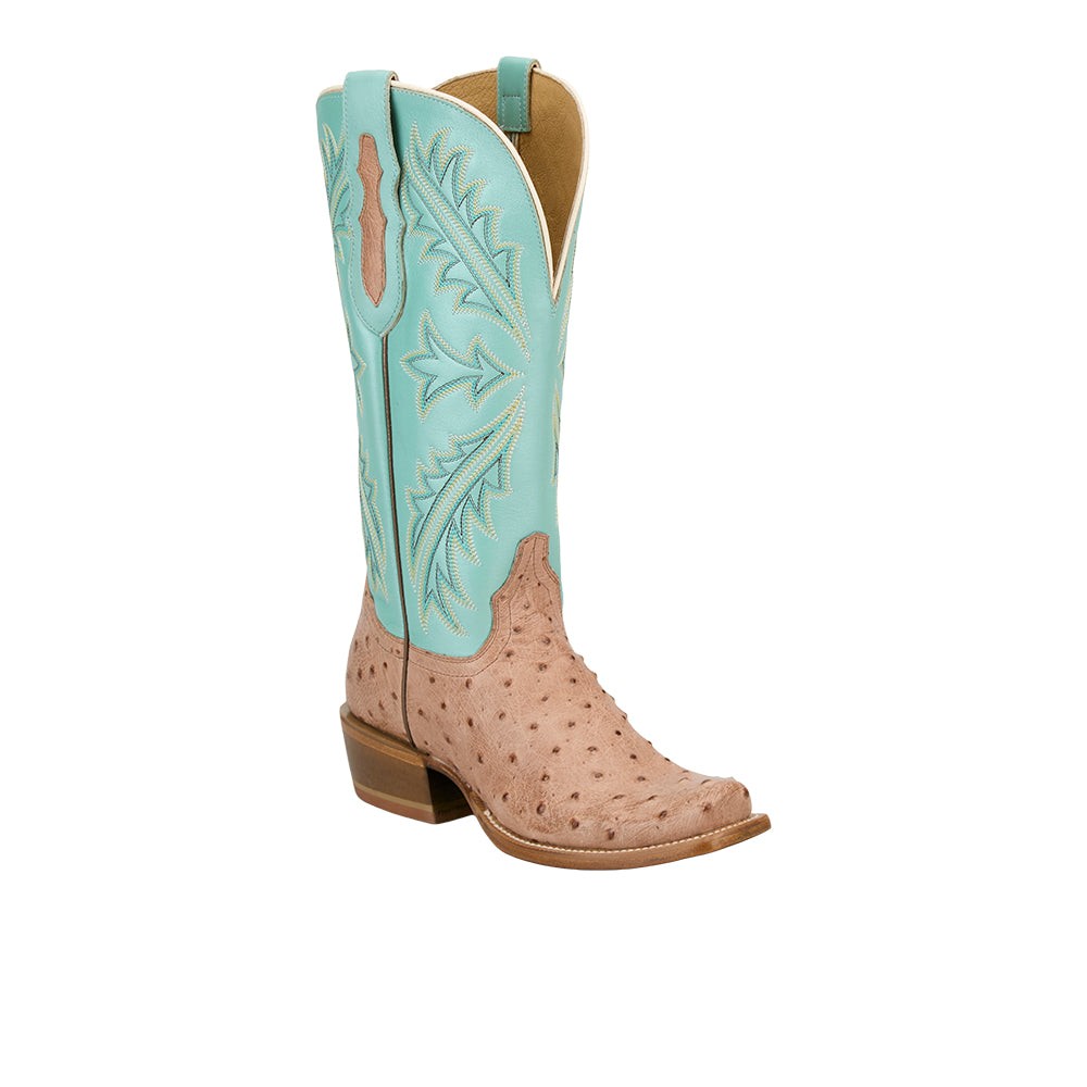 Ranchero Amber Ostrich Square Toe Cowboy Boots