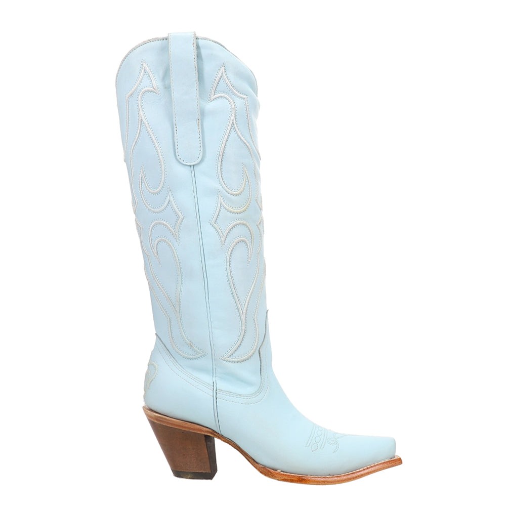 Tall Embroidered Snip Toe Pull On Cowboy Boots