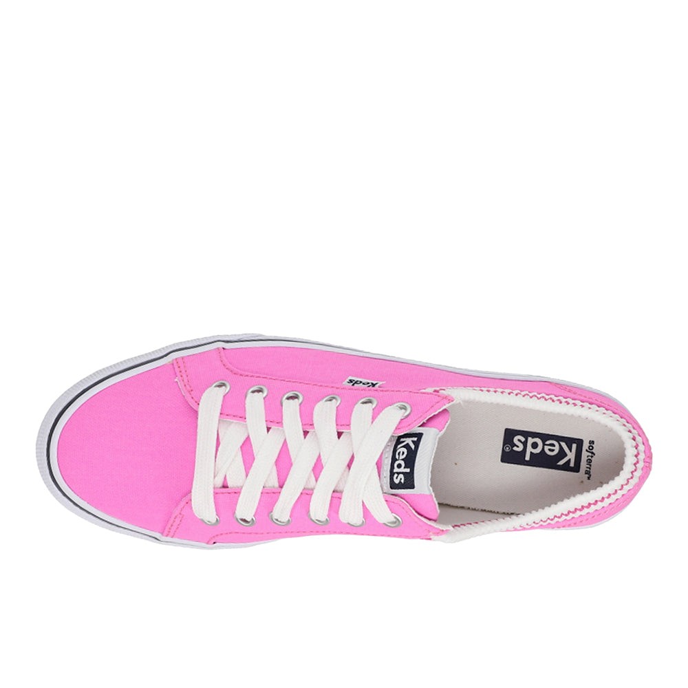 Jump Kick Rib Knit Collar Lace Up Sneakers