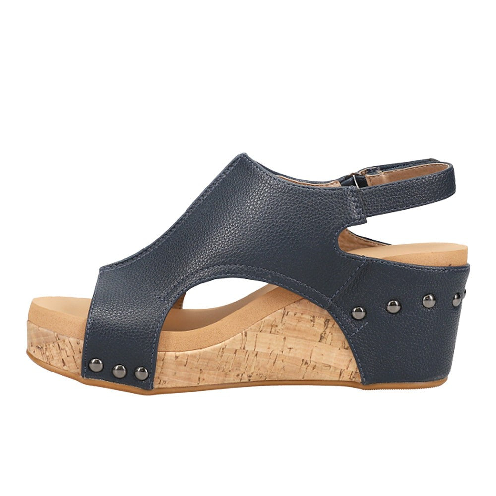 Carley Studded Wedge Slingback Sandals