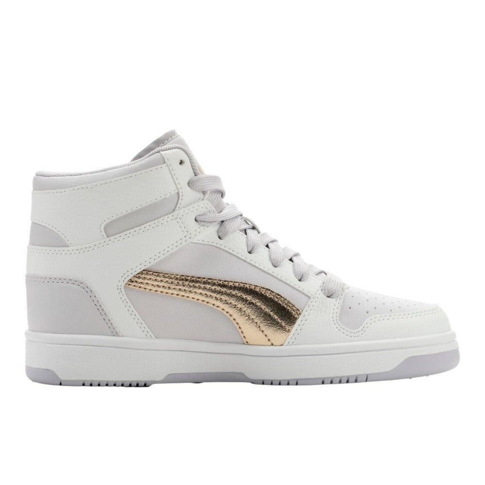 Rebound LayUp Bling Heart Mid Top Sneakers (Youth)
