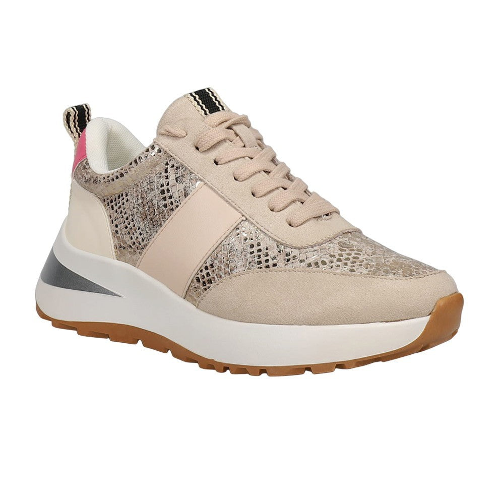 Serafina Metallic Snake Lace Up Sneakers