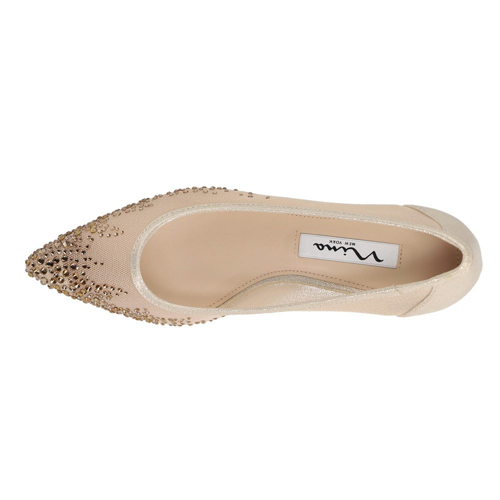 Sofie Metallic Pointed Toe Kitten Heel Pumps