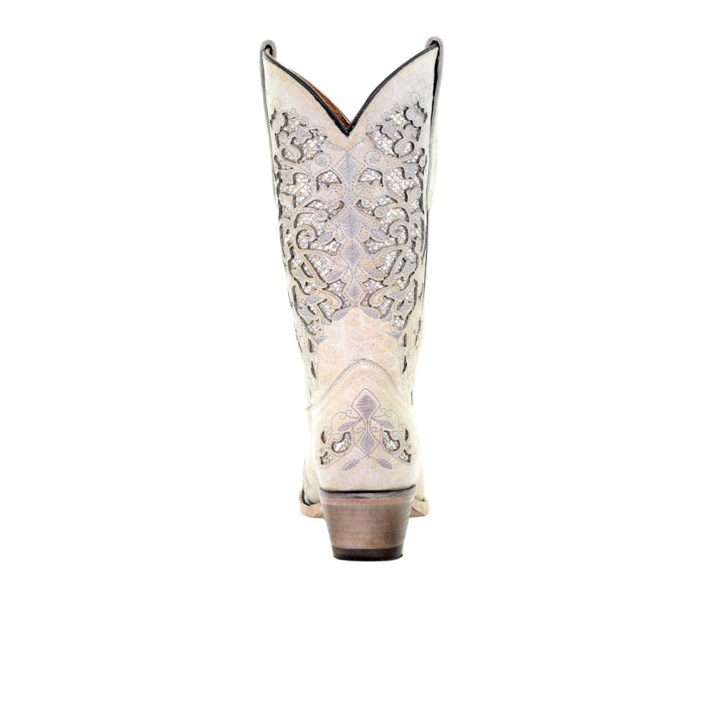 Glitter Tooled-Inlay Snip Toe Cowboy Boots (Little Kid - Big Kid)