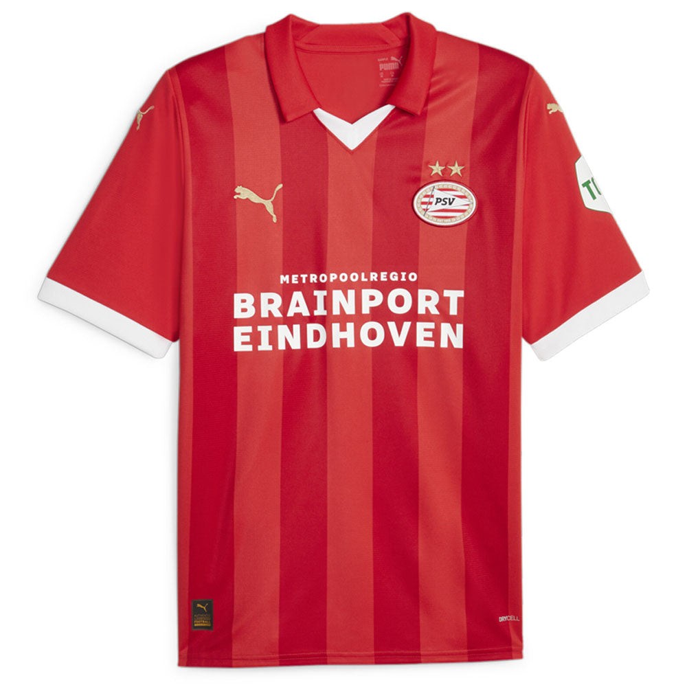 PSV Striped Collared Short Sleeve Soccer Jersey
