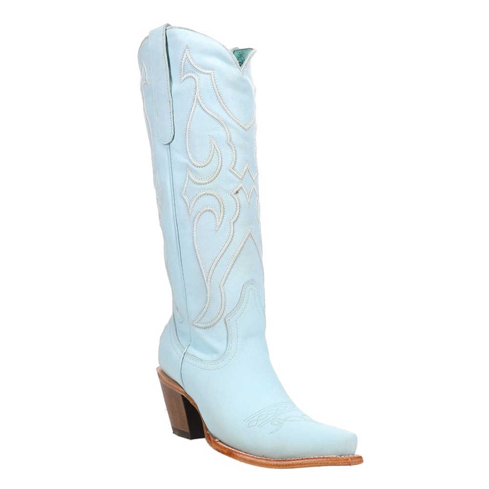 Tall Embroidered Snip Toe Pull On Cowboy Boots