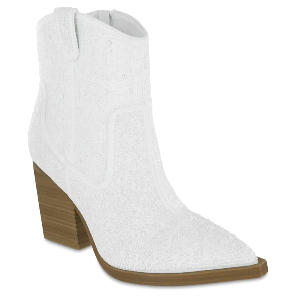 Dawson Studded Pointed Toe Zippered Booties
