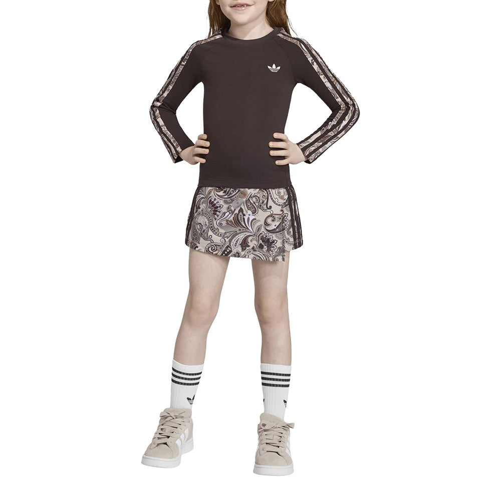 Liberty London Slim 3 Stripes Long Sleeve Top / Wrap Skort Set (Youth)